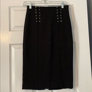 WHBM black midi pencil skirt